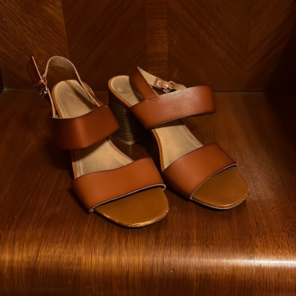 Brown block heels